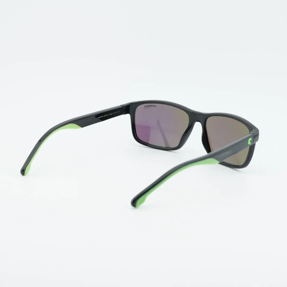CARRERA 2047T/S 07ZJ Z9 Sunglasses Black/Green Rectangle Frame, Green Lenses